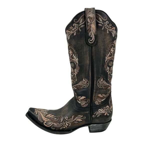 NWOB Old Gringo Dulce Calavera Skull Embroidered Leather Cowboy Boots - Picture 4 of 9